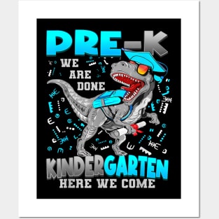 Pre-K Graduation 2024 Kindergarten Here We Come Dinosaur Posters and Art